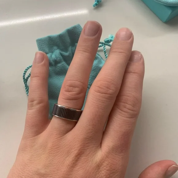 Titanium and sterling silver ring.
